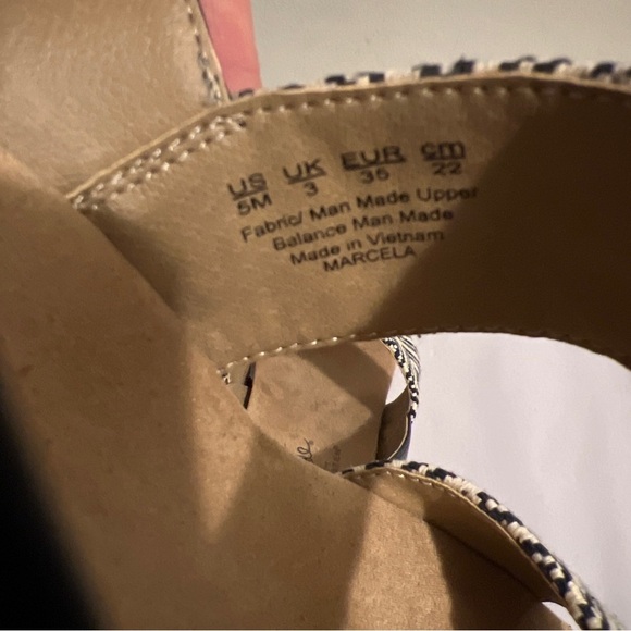 LifeStride Women Marcela Wedge Cork Sandal Size 5 Black White Peep Toe Flex EUC - Picture 4 of 7